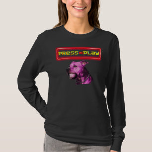 Camiseta Cachorro Pitbull, Retro Engraçado