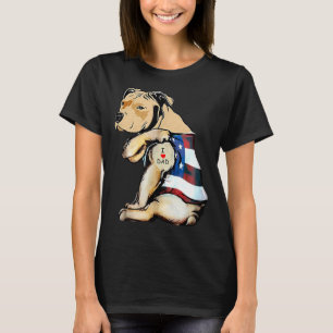 Camiseta Cachorro Pitbull Tatuagem Eu Adoro Perfeito Pai