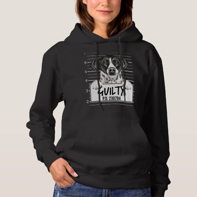 Camiseta Cachorro Pointer Culpado Mugshot (Frente)