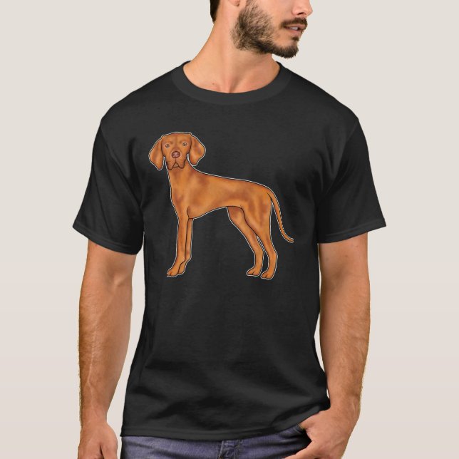Camiseta Cachorro Pointer de Desenho Animado Fofo Braco Hún (Frente)