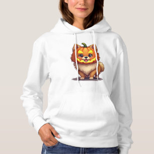 Camiseta Cachorro Pomerânia Máscara de Abóbora