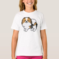 Cachorro Pomerânia Tricolor Fofo Desenho Animado
