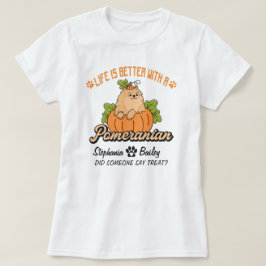 Camiseta Cachorro Pomeraniano de Ação de Graças de Hallowee