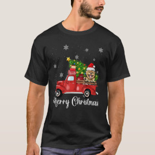Camiseta Cachorro Pomerano Andando Vermelho Árvore De Natal