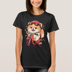 Camiseta Cachorro Pomerano Chubby Andando de Patinete Verme