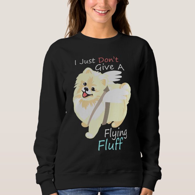 Camiseta Cachorro Pomerano Eu Não Dou Um Fluxo Voador (Frente)