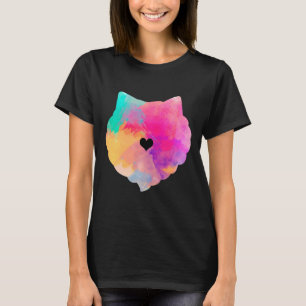 Camiseta Cachorro Pomerano Funerário Funerário Aquarela