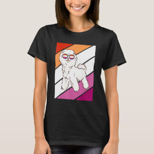 Camiseta Cachorro Poodal Com Bandeira LGBTQ Orgulhosa Lésbi