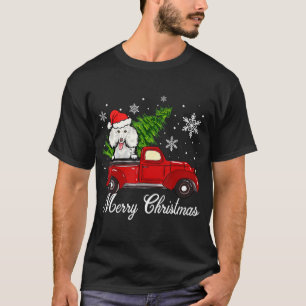 Camiseta Cachorro-Poodle Andando em Desorte de Natal de Cam