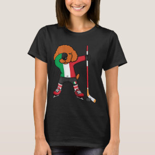 Camiseta Cachorro Poodle Dabbing Itália Adeptos de Hóquei n