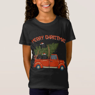 Camiseta Cachorro Português Xmas Vintage Red Pickup