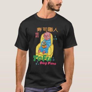 Camiseta Cachorro preguiçoso comendo Tofu Pun para fãs do T