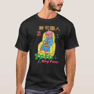 Camiseta cachorro preguiçoso comendo Tofu Trocadilho para f