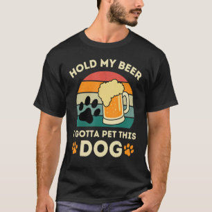 Camiseta Cachorro Prende Minha Cerveja, Vintage Sunset Eu T