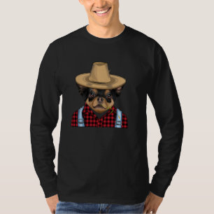 Camiseta Cachorro Preto-Agricultor Chihuahua