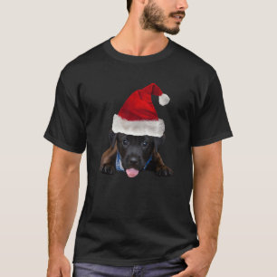 Camiseta Cachorro-preto Cachorro-branco Puppy Santa Imagem