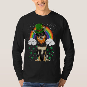 Camiseta Cachorro Preto do Dia de São Patrício Leprechaun