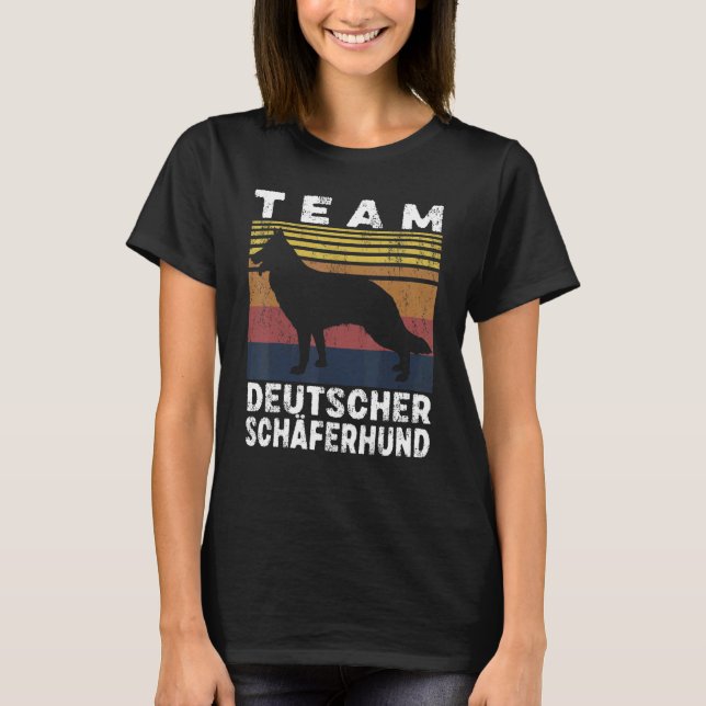 Camiseta Cachorro Proprietário do German shepherd de Equipe (Frente)
