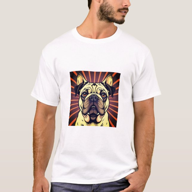 Camiseta cachorro Pug  (Frente)