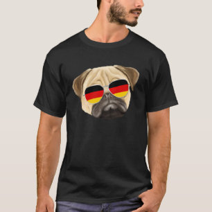 Camiseta Cachorro Pug Bandeira Alemã Alemanha Bolso