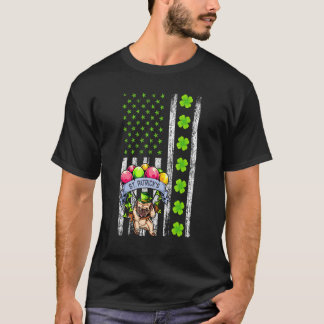 Camiseta Cachorro Pug Bandeira Americana Dia de São Patríci