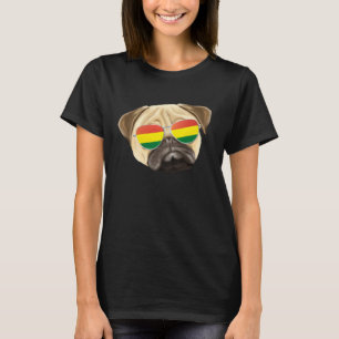 Camiseta Cachorro Pug Bandeira Boliviana Bolívia Bolso