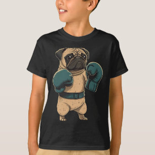 Camiseta Cachorro Pug Boxeador Luvas de Boxe Mma Kickboxer