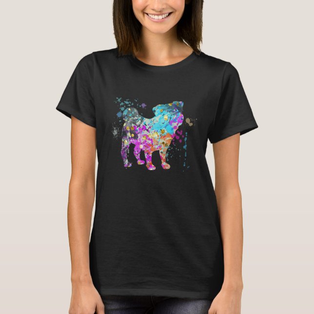 Camiseta Cachorro Pug Colorido Pugs (Frente)