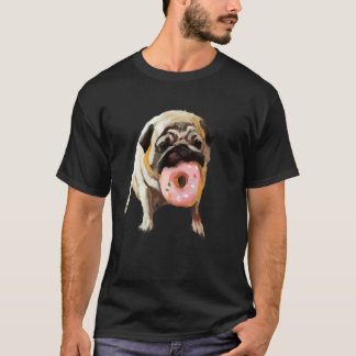 Camiseta Cachorro Pug Comendo Donut 1