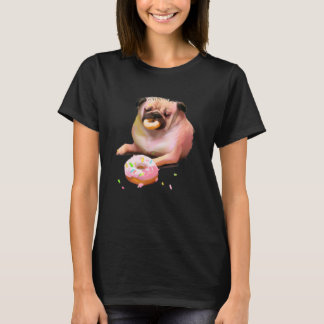 Camiseta Cachorro Pug Comendo Donut 2