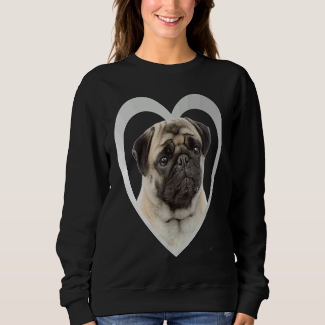 Camiseta Cachorro Pug Coração   Mops  Pug  1 (Frente)