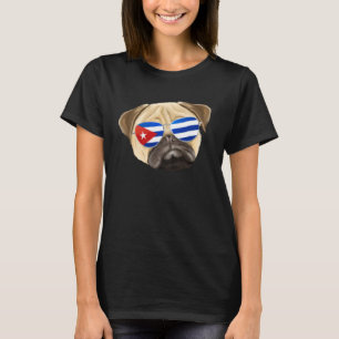 Camiseta Cachorro Pug da Bandeira Cubana Cuba Bolsa