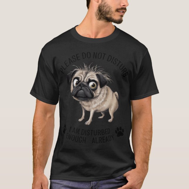 Camiseta Cachorro pug de aquarela fofo (Frente)