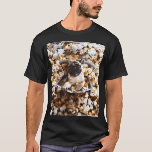 Camiseta Cachorro Pug de Pipoca Fofo