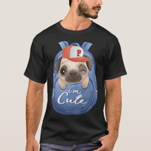 Camiseta Cachorro Pug de Rosto Fofo