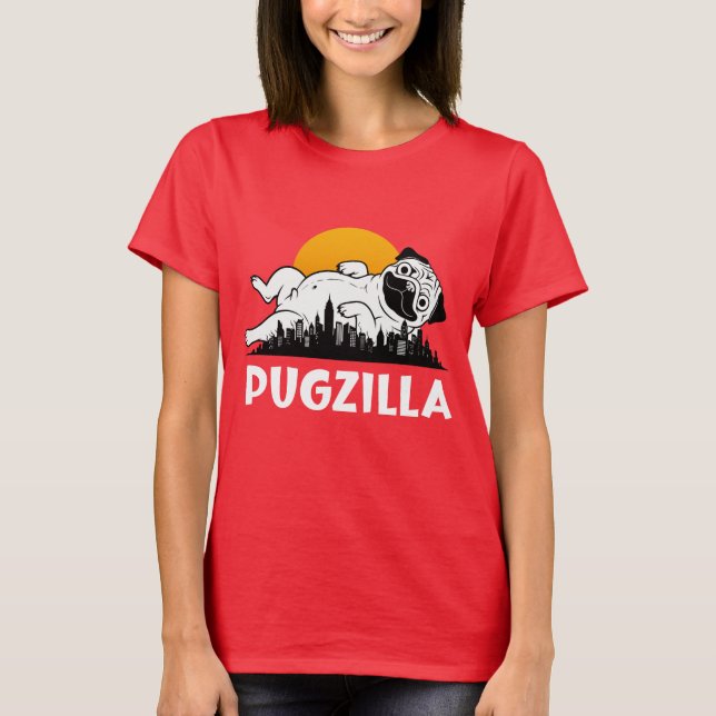 Camiseta Cachorro Pug Engraçado (Frente)