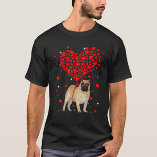Camiseta Cachorro Pug Engraçado Dia dos Namorados Animal Am