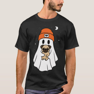 Camiseta Cachorro Pug Fantasma Amante de Animais Halloween 