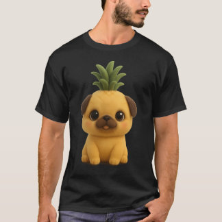 Camiseta Cachorro Pug Fofinho de Abacaxi
