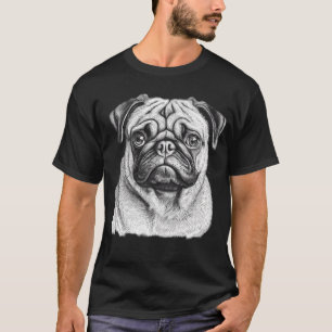 Camiseta Cachorro Pug Fofo com Óculos Vermelhos Legais