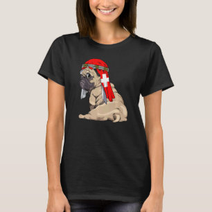 Camiseta Cachorro Pug Fofo Retro Orgulho Bandeira Suíça