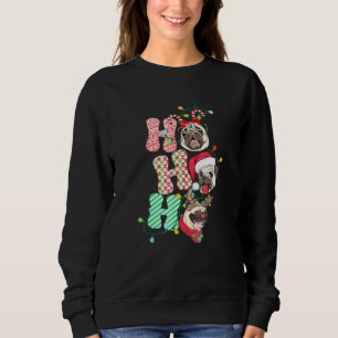 Camiseta Cachorro Pug Ho Ho Ho Natal Para Cão Natal