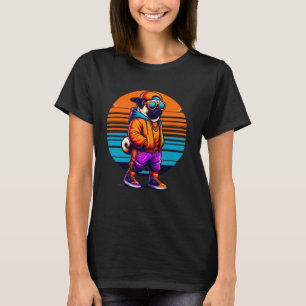 Camiseta Cachorro Pug Legal Estilo Urbano Moderno Pôr do So
