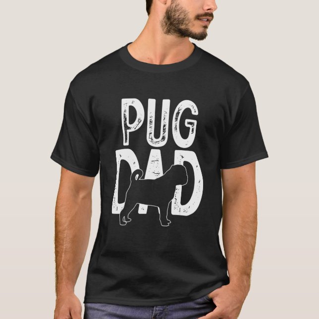 Camiseta Cachorro Pug Pai de cachorrinho fofo (Frente)