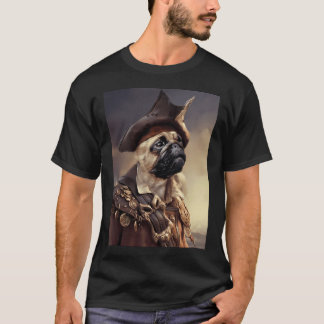 Camiseta Cachorro Pug Pirata Halloween