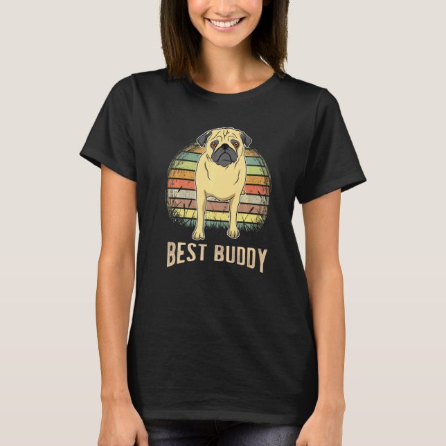 Camiseta Cachorro Pug Pôr do Sol 1 (Frente)