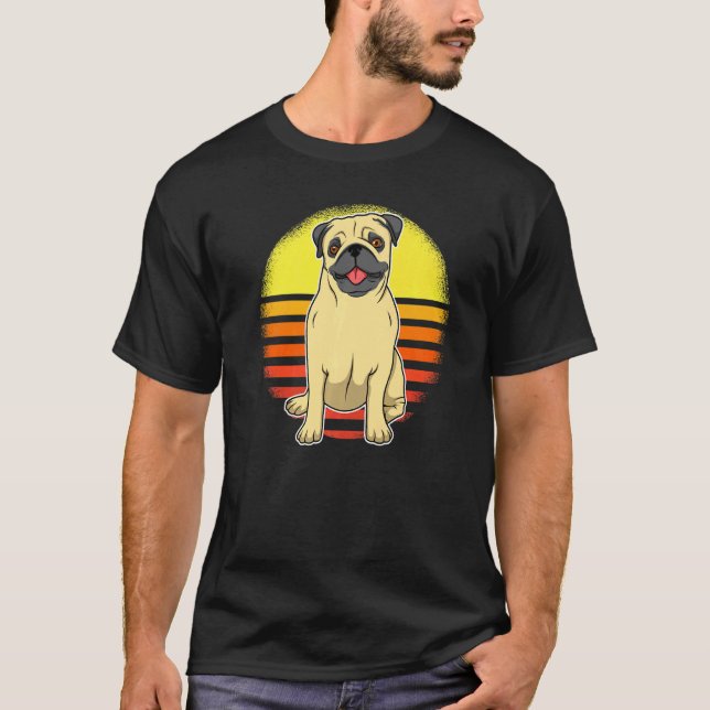 Camiseta Cachorro Pug Pôr do Sol 51 (Frente)