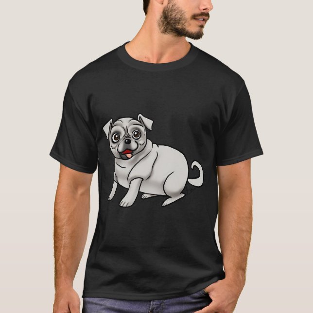Camiseta Cachorro - Pug - Prata (Frente)