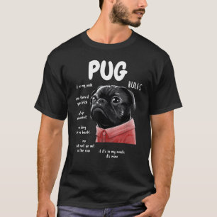 Camiseta Cachorro Pug Preto Engraçado Fofa Domina Presentes