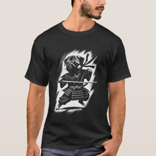 Camiseta Cachorro Pug Samurai Japonês Guerreiro Ninja Japão